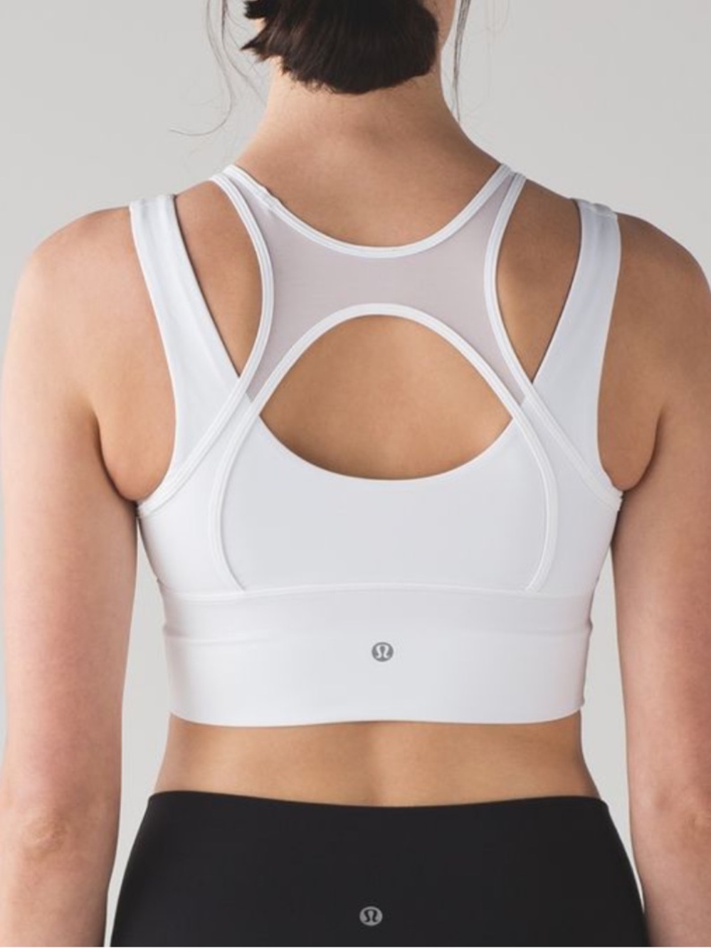 Lululemon Dusty White Racerback Mesh-Back Sports Bra - Women